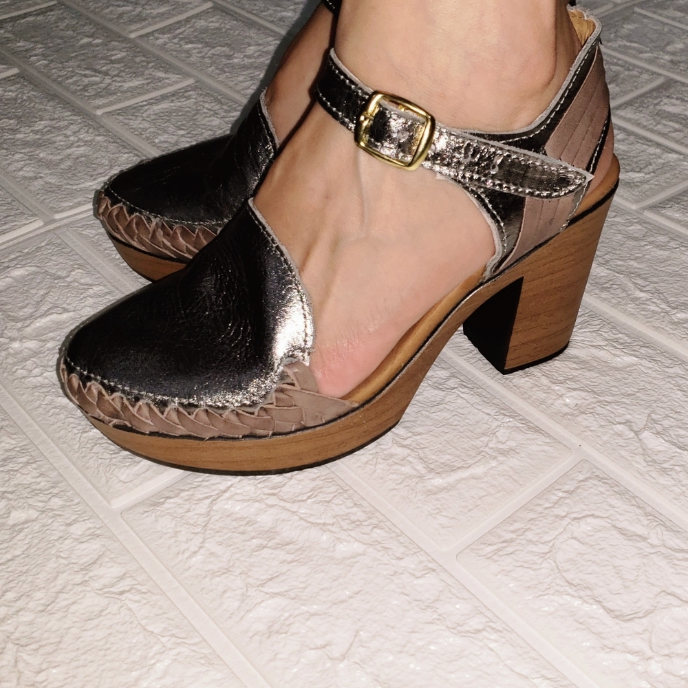 Oxford silver leather heels - Picture 3 of 5